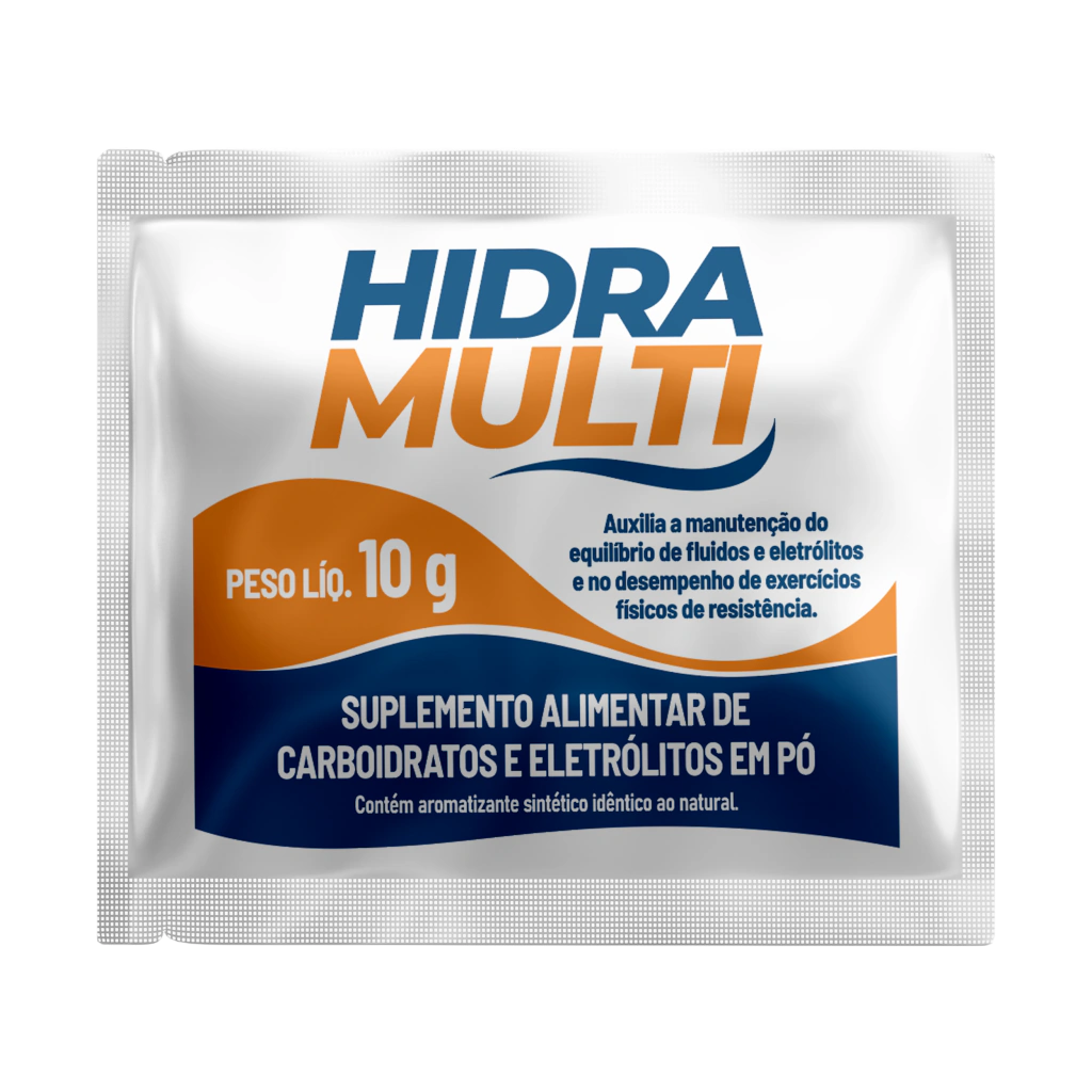 Sachê Hidramulti — suplemento de carboidratos e eletrólitos em pó